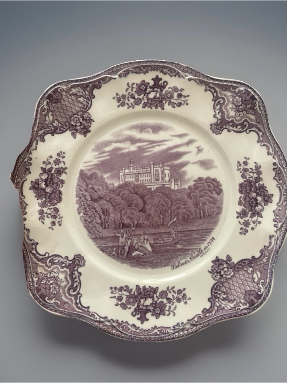 Johnson Bros Vintage Transferware Decorative Plate in Mauve set of four